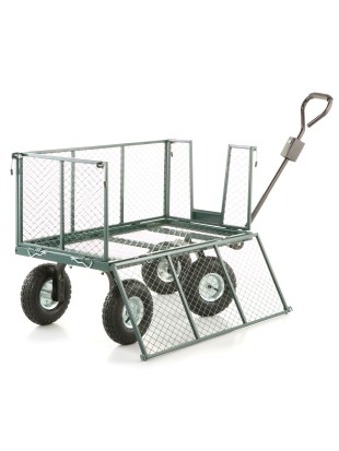 Garden trolley with mesh fence and tarpaulin 450