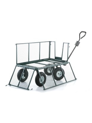 Garden trolley with mesh fence and tarpaulin 450