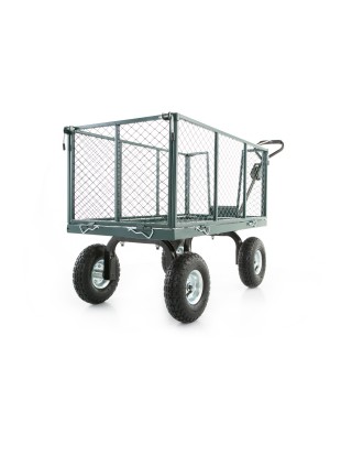 Garden trolley with mesh fence and tarpaulin 450