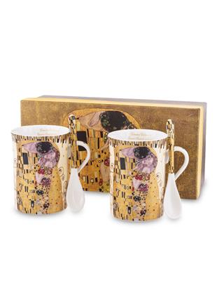 Komplet dveh lončkov 250 ml-dekor Klimt Poljub