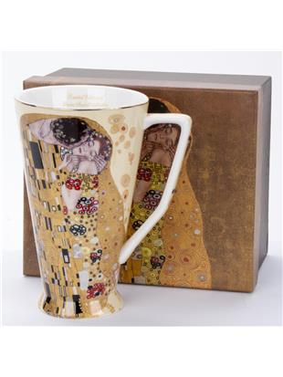Šalica, 500ml, Irish coffee, ecru podloga, motiv Poljubac, Klimt