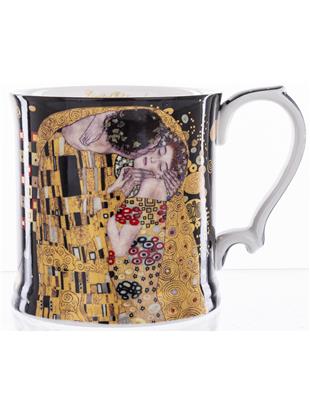 Lonček iz porcelana z dekorjem Klimt Poljub