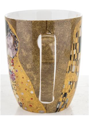 Lonček iz porcelana z dekorjem Klimt Poljub