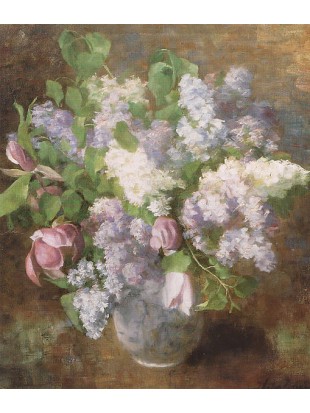Španski bezeg in magnolije-slika Ivana Kobilca-kopija