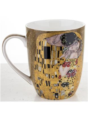 Lonček iz porcelana z dekorjem Klimt Poljub