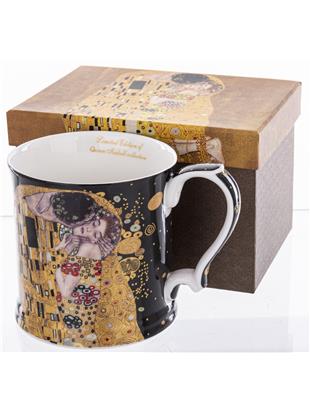 Lonček iz porcelana z dekorjem Klimt Poljub