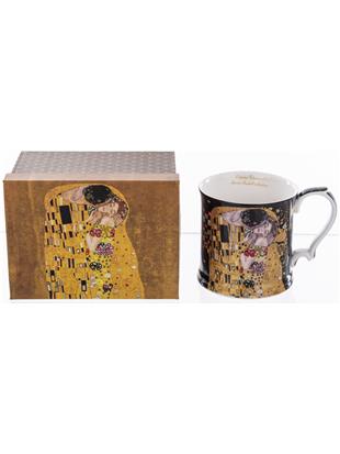 Lonček iz porcelana z dekorjem Klimt Poljub