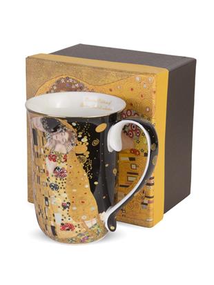 Lonček iz porcelana z dekorjem Klimt Poljub