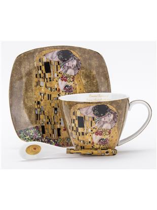 Porcelan-18 delni komplet za kavo-dekor Klimt Poljub