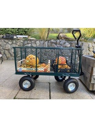 Garden trolley with mesh fence and tarpaulin 450