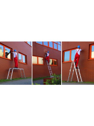 Multi-purpose articulated ladder 4x3 with platform