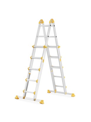 Scala multiuso in alluminio, articolata, telescopica Vario 4x5 posizionabile anche sui gradini delle scale