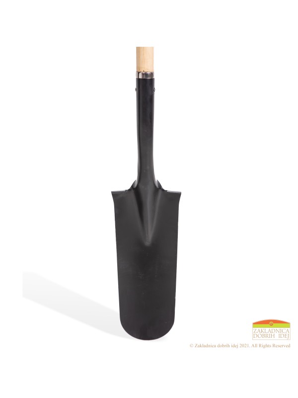 Special garden shovel for digging narrow and deep ditches