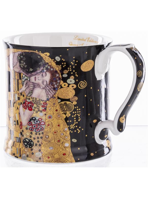 Lonček iz porcelana z dekorjem Klimt Poljub