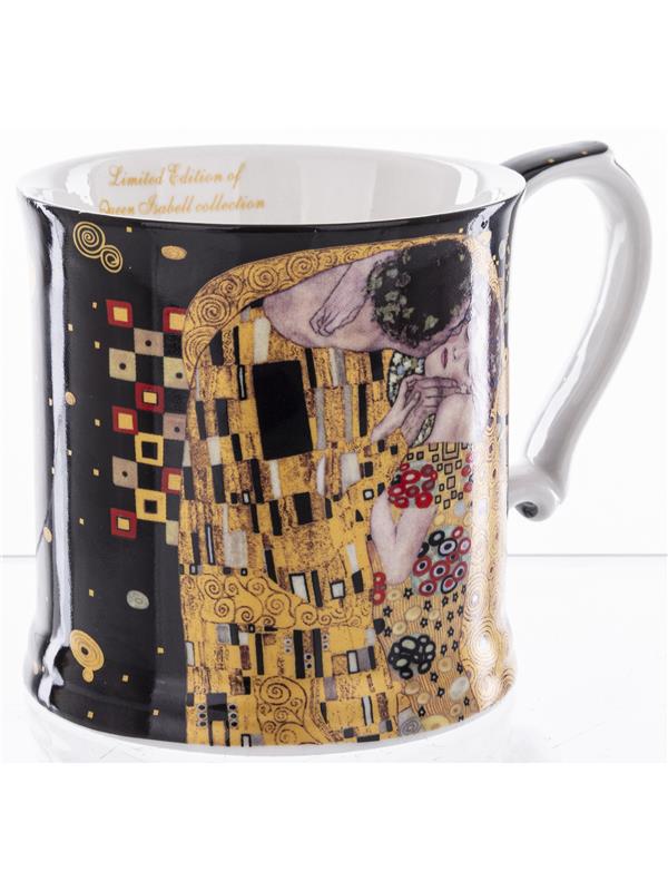 Lonček iz porcelana z dekorjem Klimt Poljub