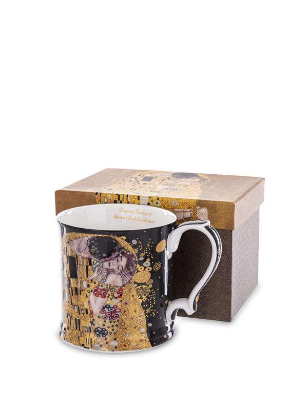 Lonček iz porcelana z dekorjem Klimt Poljub